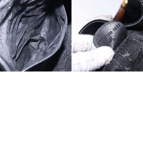 GUCCI Bamboo Hand Bag Suede Black Gold 001 1014 001 1014 - Picture 12 of 12